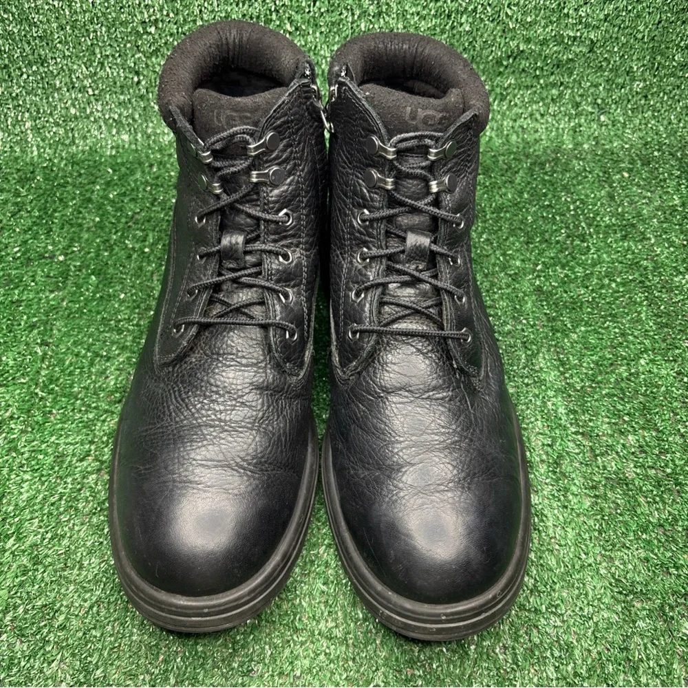 UGG Mens‎ Biltmore Mid Plain Toe Boots Black Leather Size 12 M